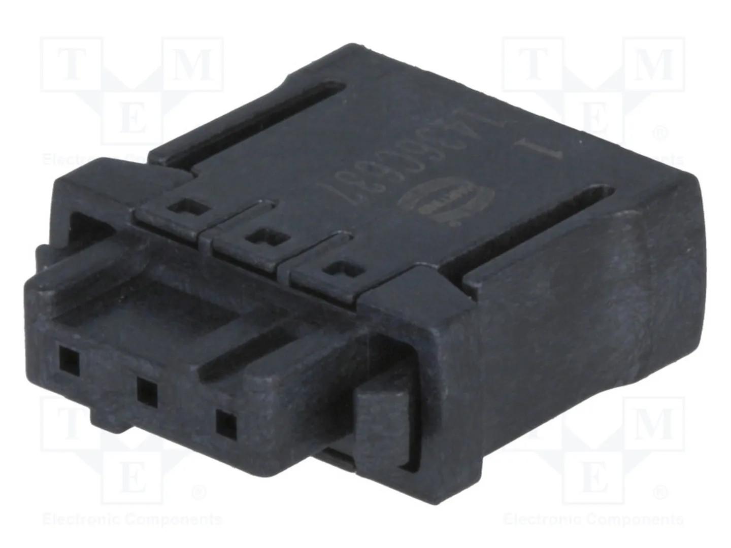 Connectors, Connector, Vertical, Push-in-spring-cage termination, Rated current: ‌6 A, Contacts: 3, Copper alloy, Tin plated