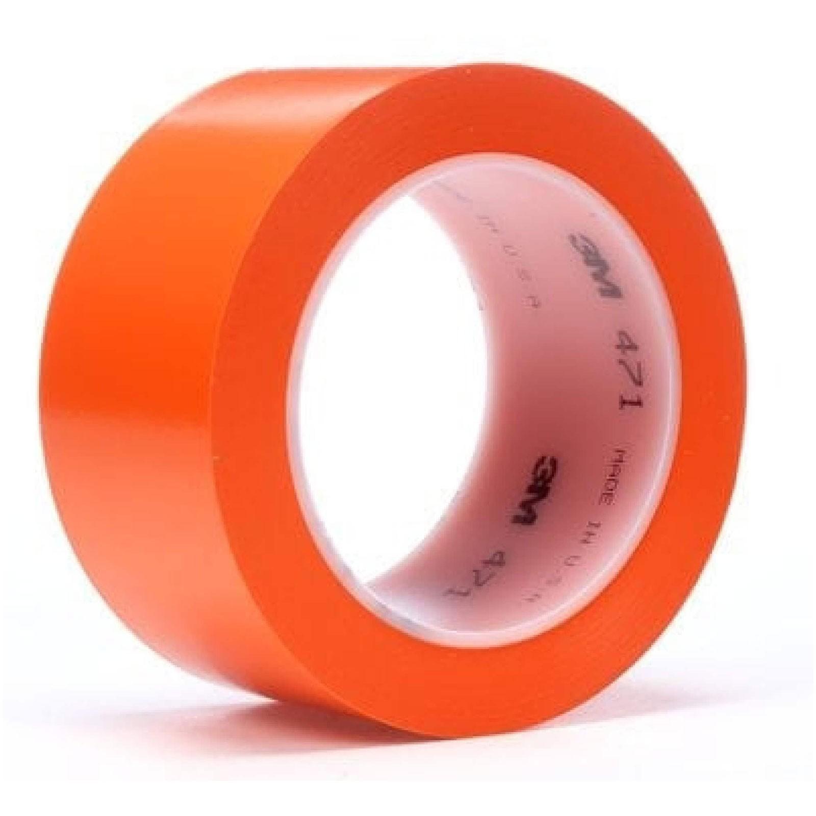 3M Vinyl Tape 471, Orange, 2 in x 36 yd, 5.2 mil, 24 rolls per case