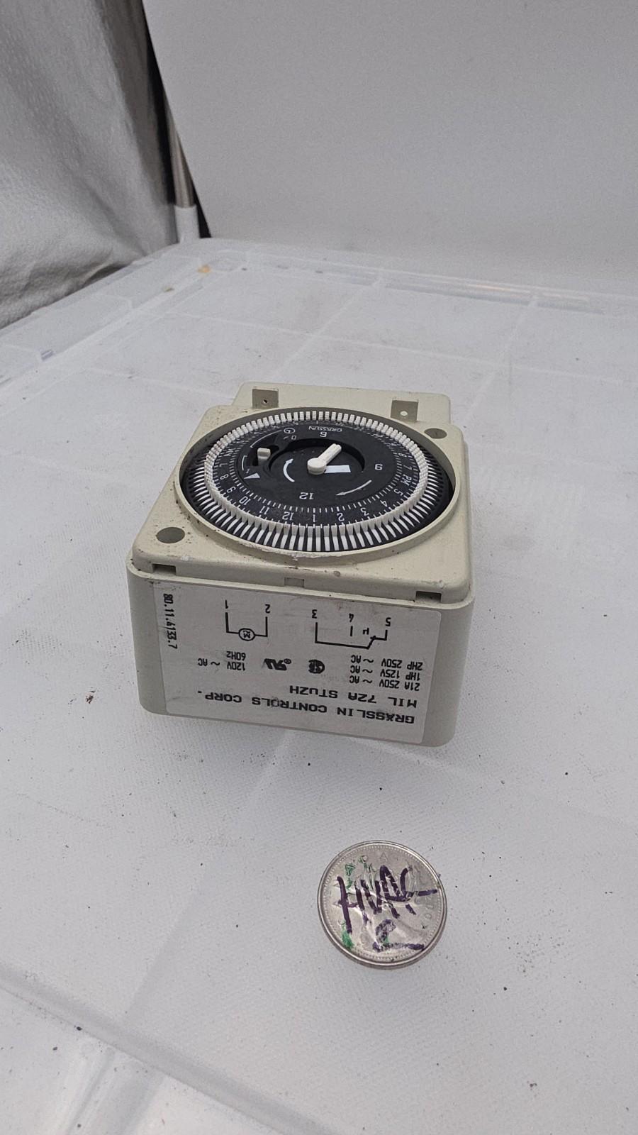 7-Day 120V Electromechanical Surface/DIN Rail Mount Timer Module with Battery Backup and Manual Override, 2 Hour Intervals, 21A, SPDT