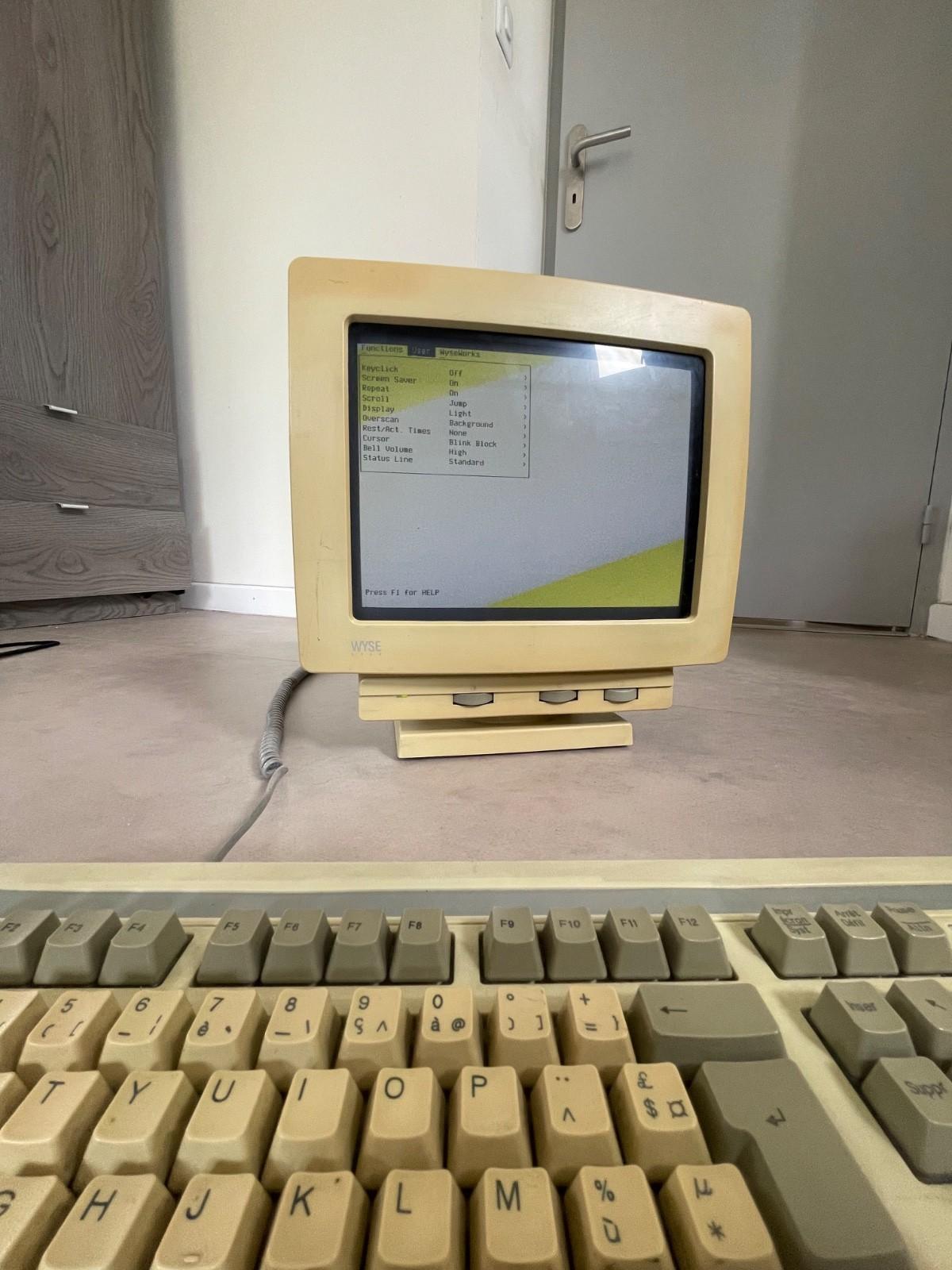 WY-55 Vintage Terminal CRT Display Original AZERTY Keyboard fully working