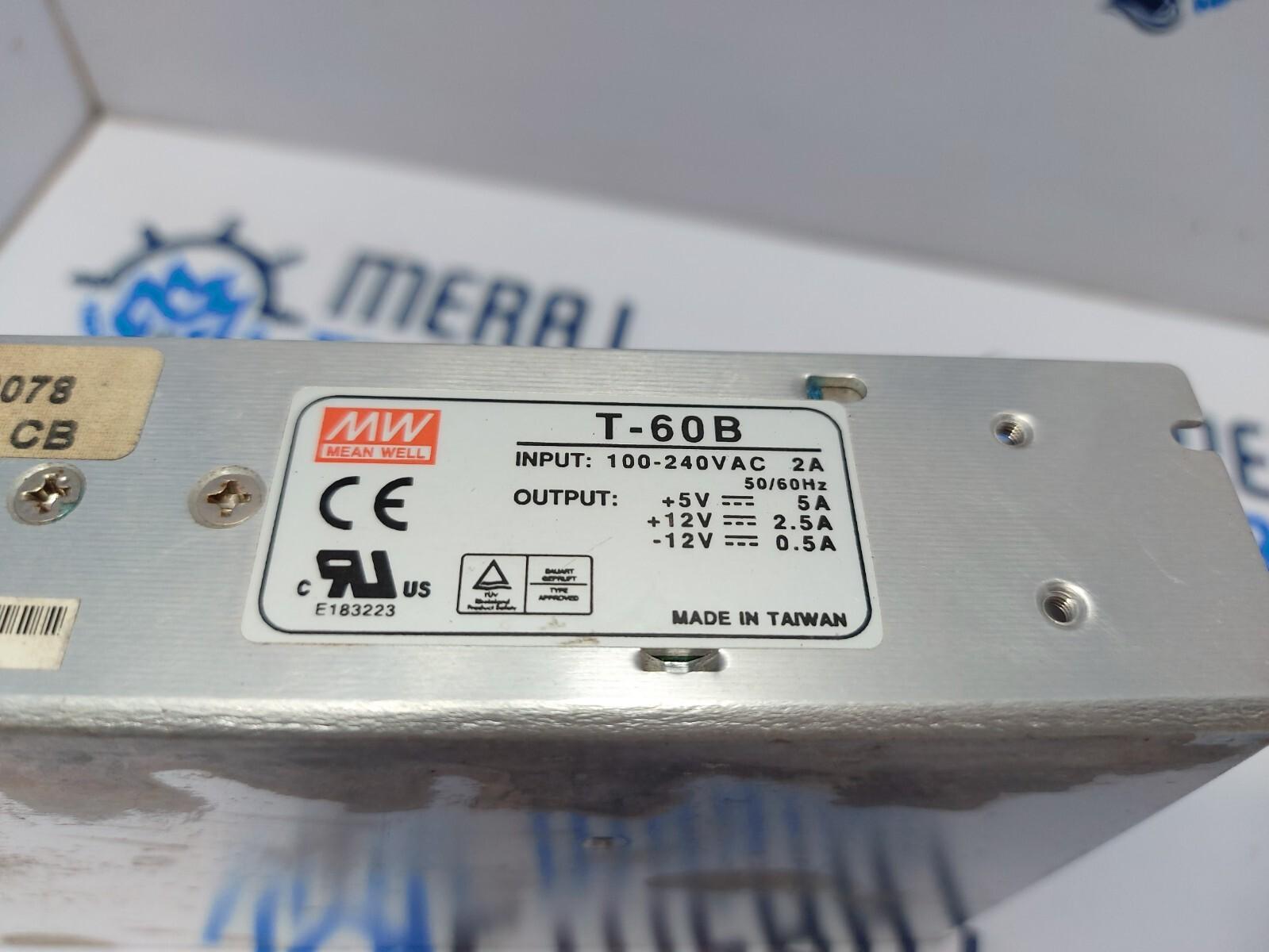 T-60B Alimentation Électrique Entrée 100-240Vac 2A 50/60Hz Sortie