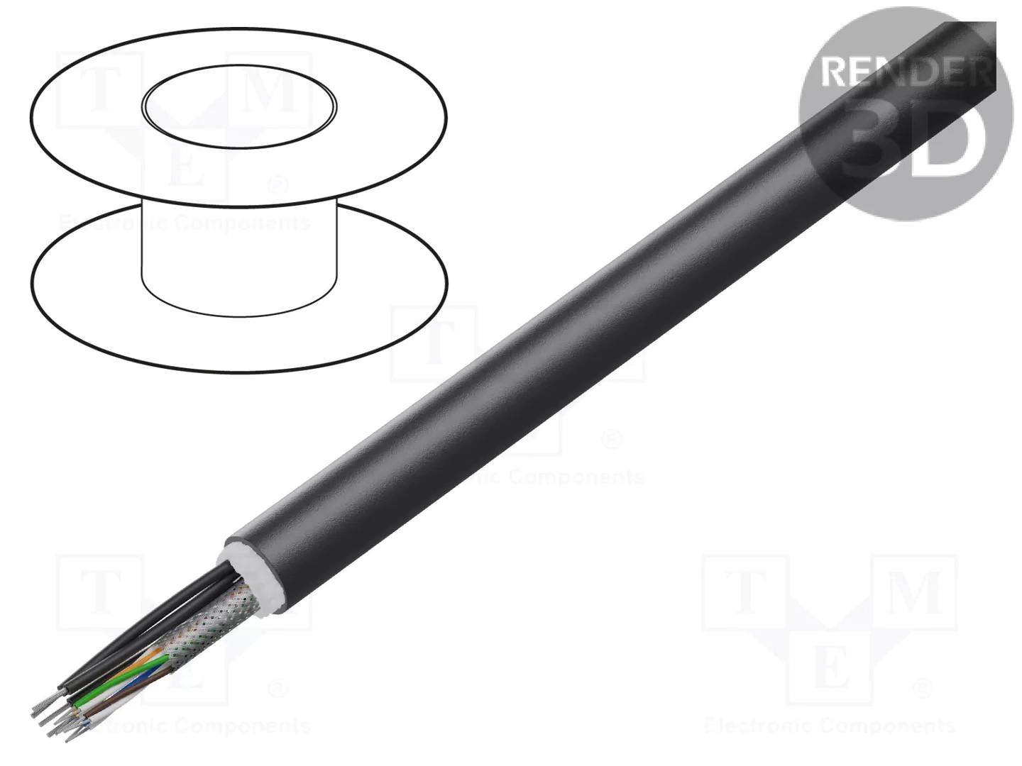 Hybrid cable, (copper/copper), 4x 2x AWG 26/7, 4x 1.5 mm², PUR (polyurethane), Cable length: 20 m, Cat. 6, Class E up to 250 MHz