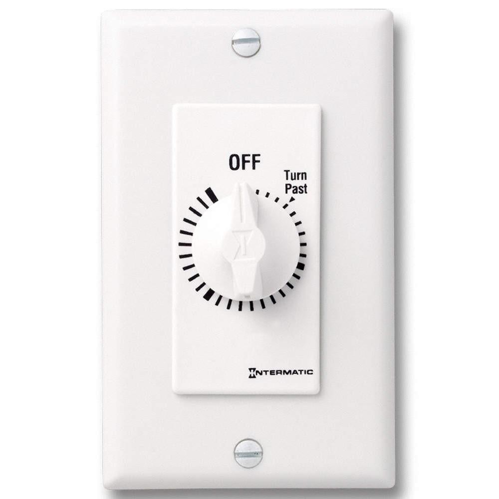 Spring Wound Countdown Timer, Decorator Style, 125-277 VAC, 50/60 Hz, SPST, 2 Hour Max, Without Hold, White
