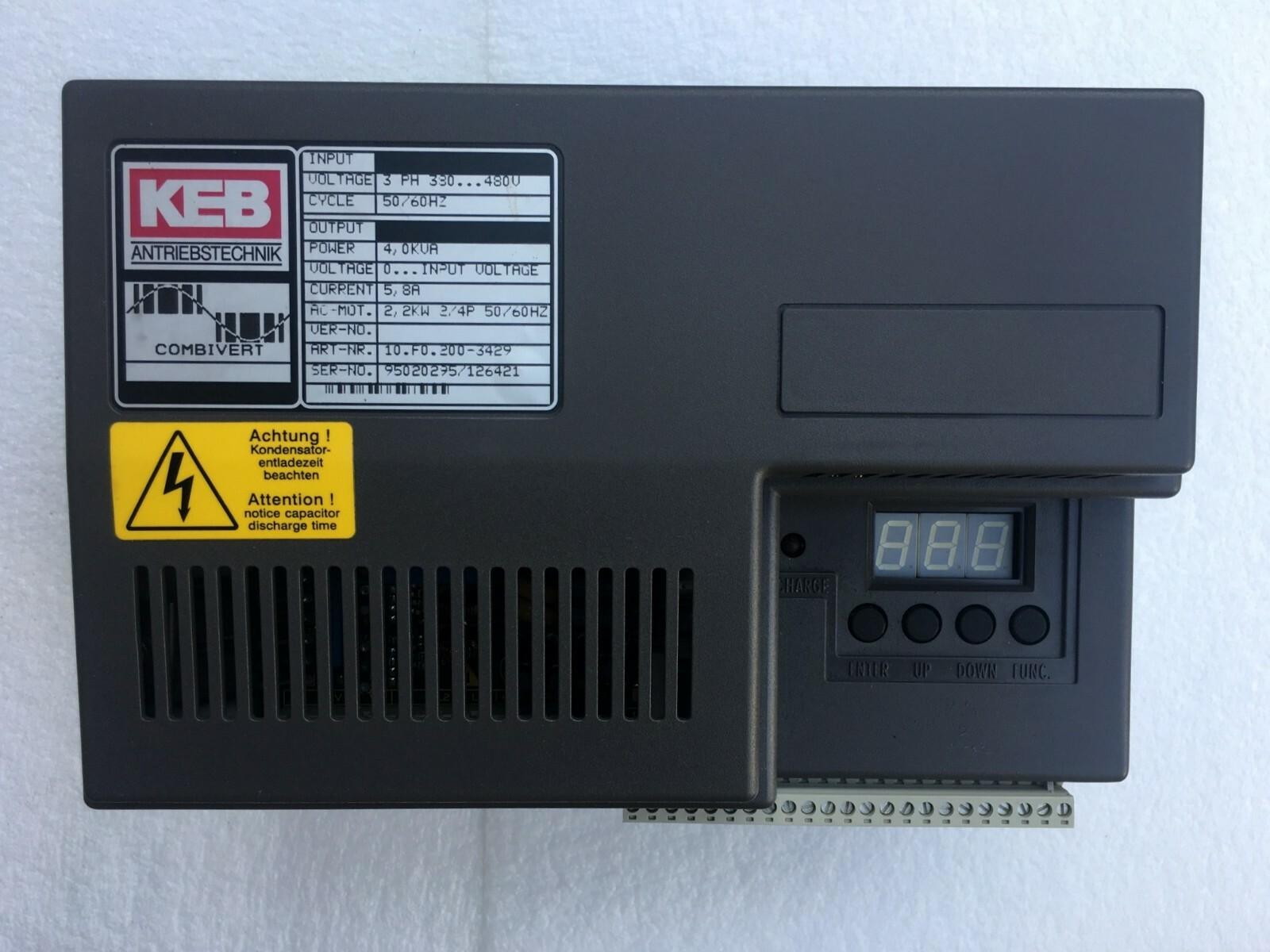 10-F0-200-3429 AUTOMATION KEB COMBIVERT DRIVES 4,0 kVA 2,2kW