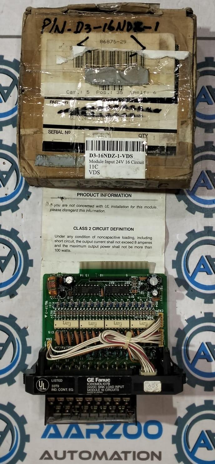 GE IC610MDL107B Plc Évier Charge Entrée Module, 16-Circuits, Volage:24VDC