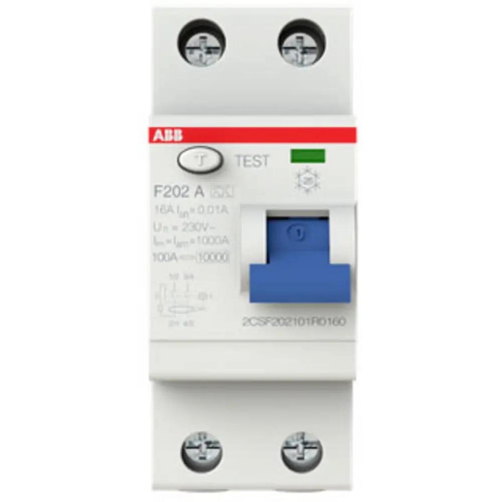 F202 A-16/0.01 Residual Current Circuit Breaker 2P A type 10 mA