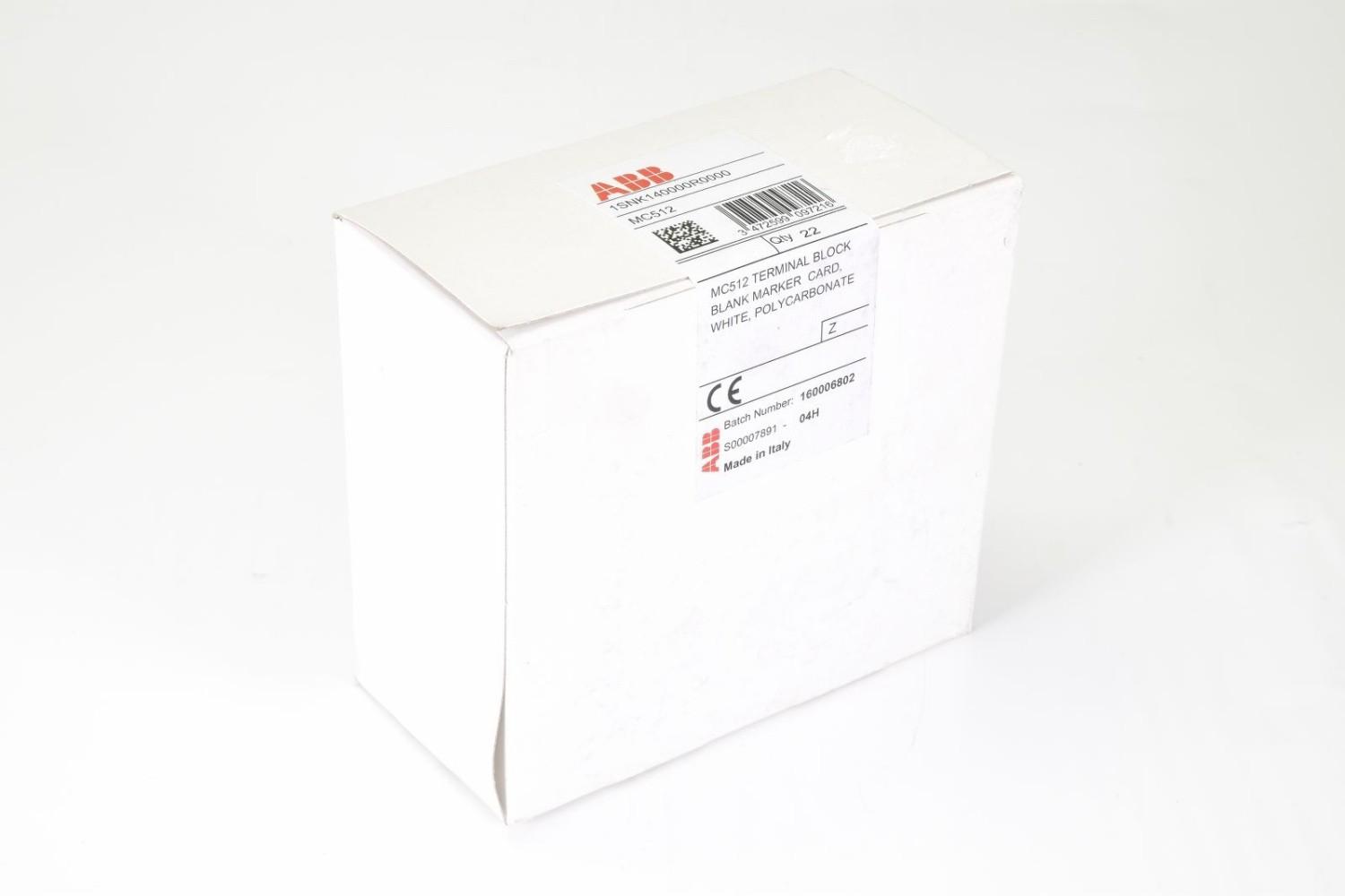 MC512 Terminal Block Blank Marker card, white, polycarbonate