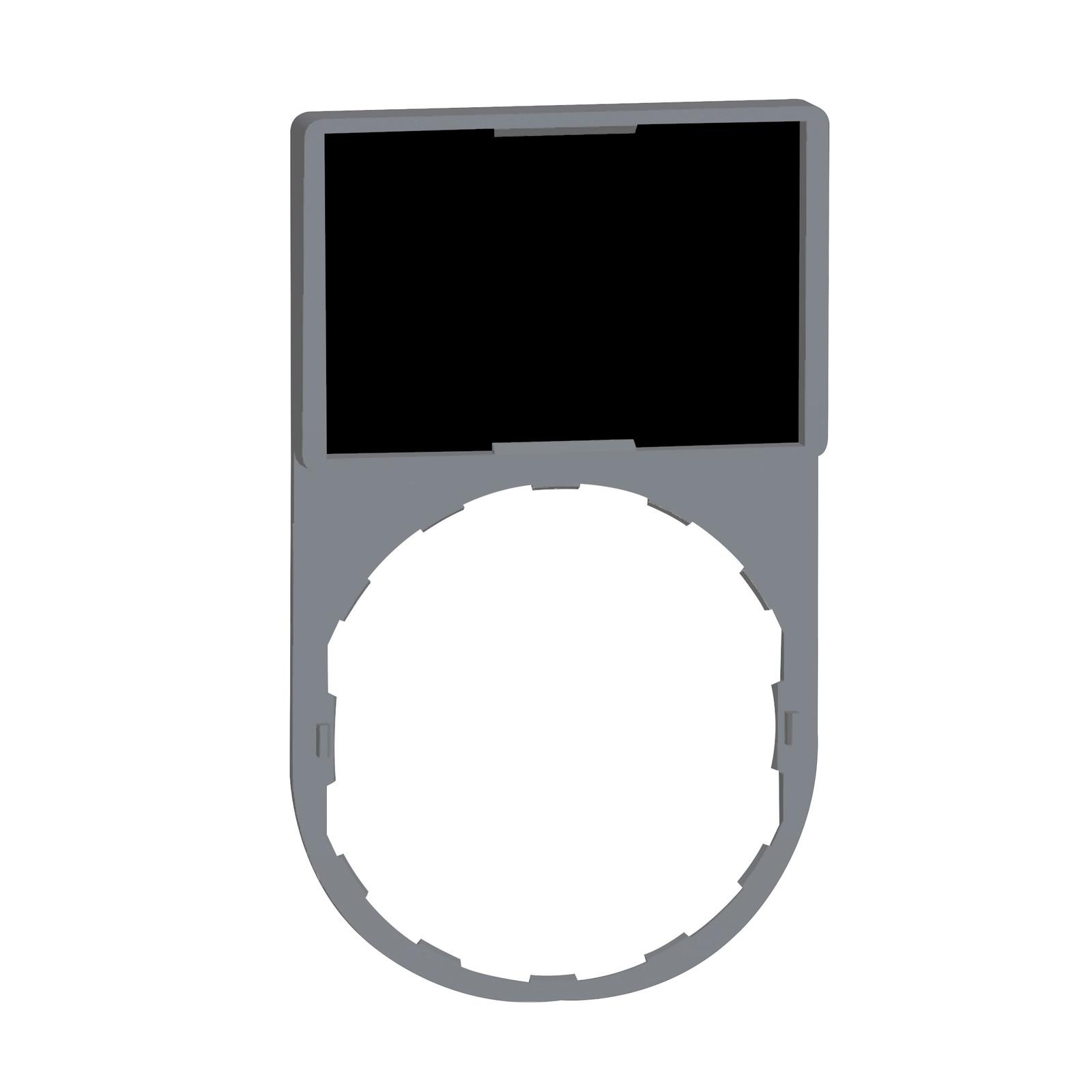 legend holder 30 x 50 mm with blank legend color plated grey
