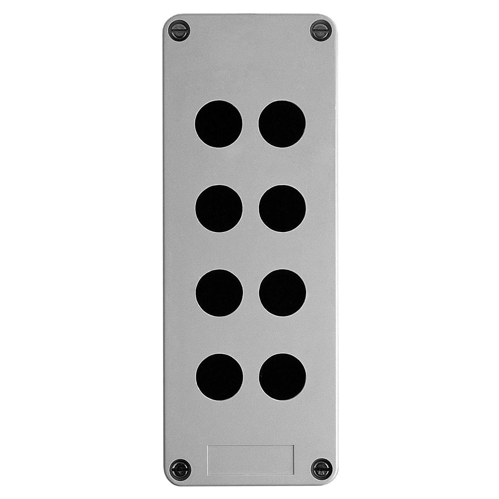Empty control station without hinges, Harmony XAP, XB2 SL, plastic, grey, 8 cut outs, 22mm