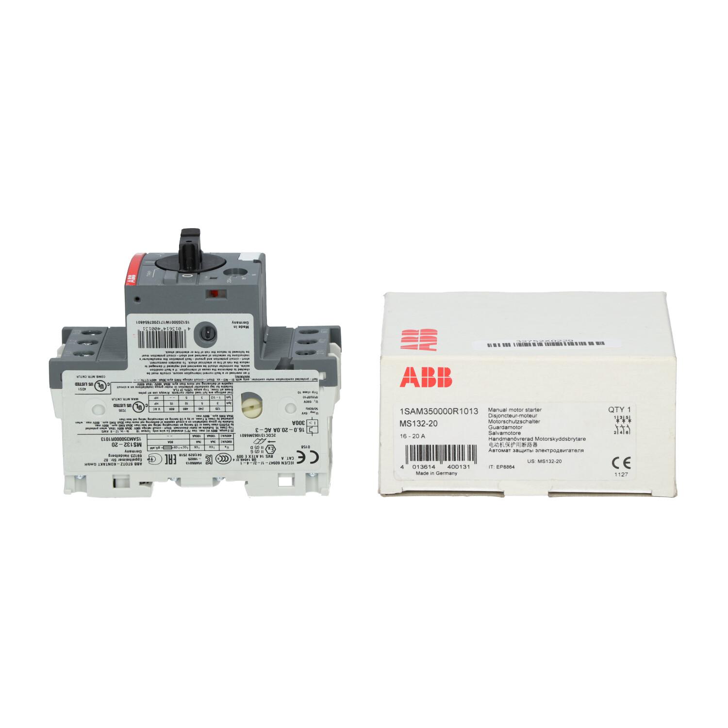 MS132-20 Manual Motor Starter 16 ... 20 A