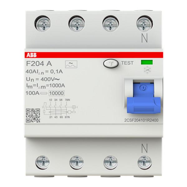 F204 A-40/0.1 Residual Current Circuit Breaker 4P A type 100 mA