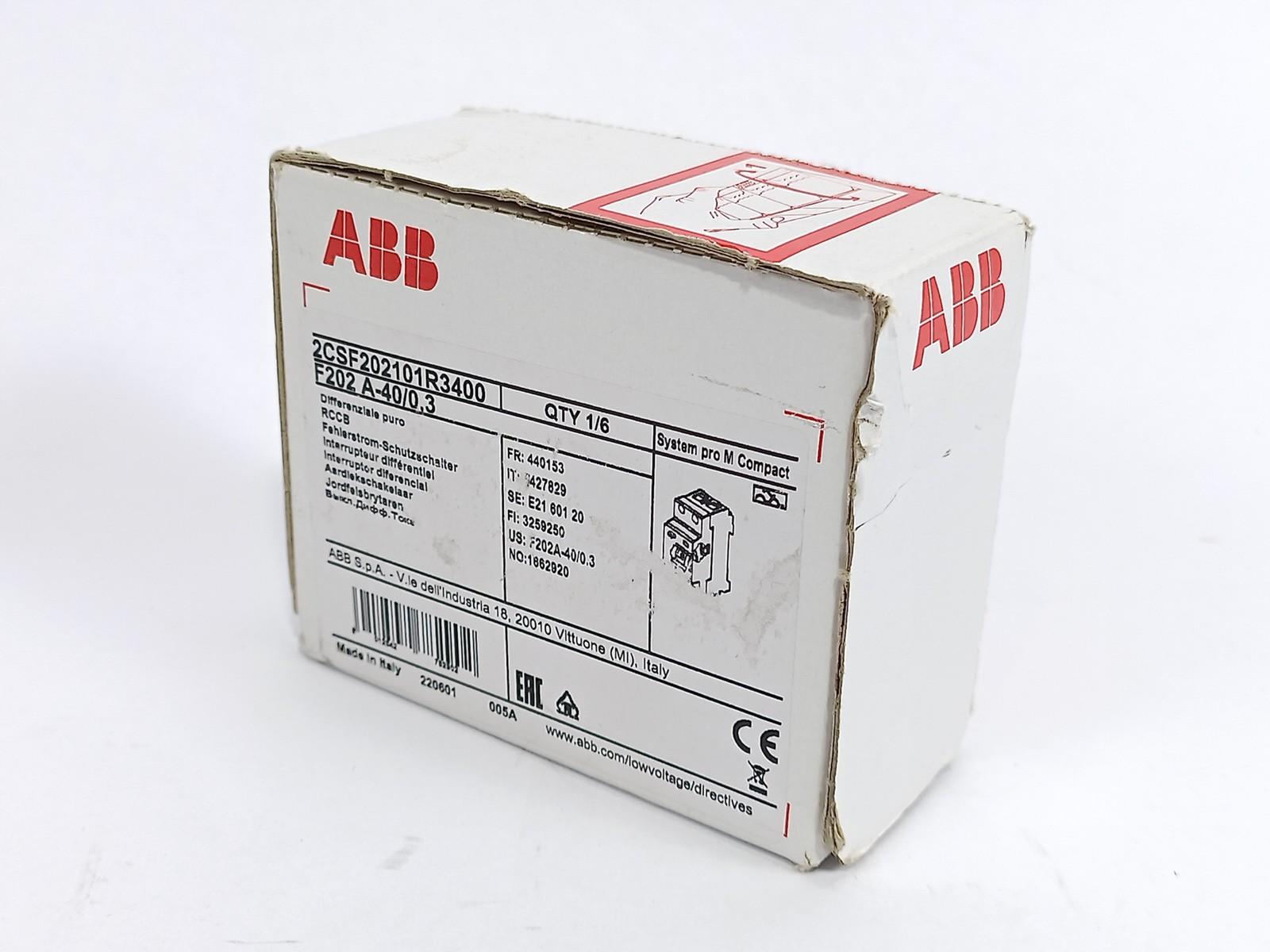 F202 A-40/0.3 Residual Current Circuit Breaker 2P A type 300 mA