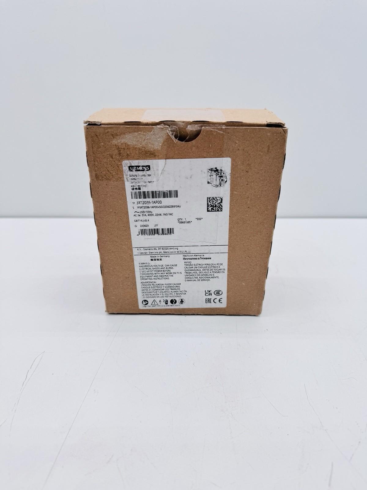 CONTACTOR S2 50A 230VAC SCREW 1NO/1NC
