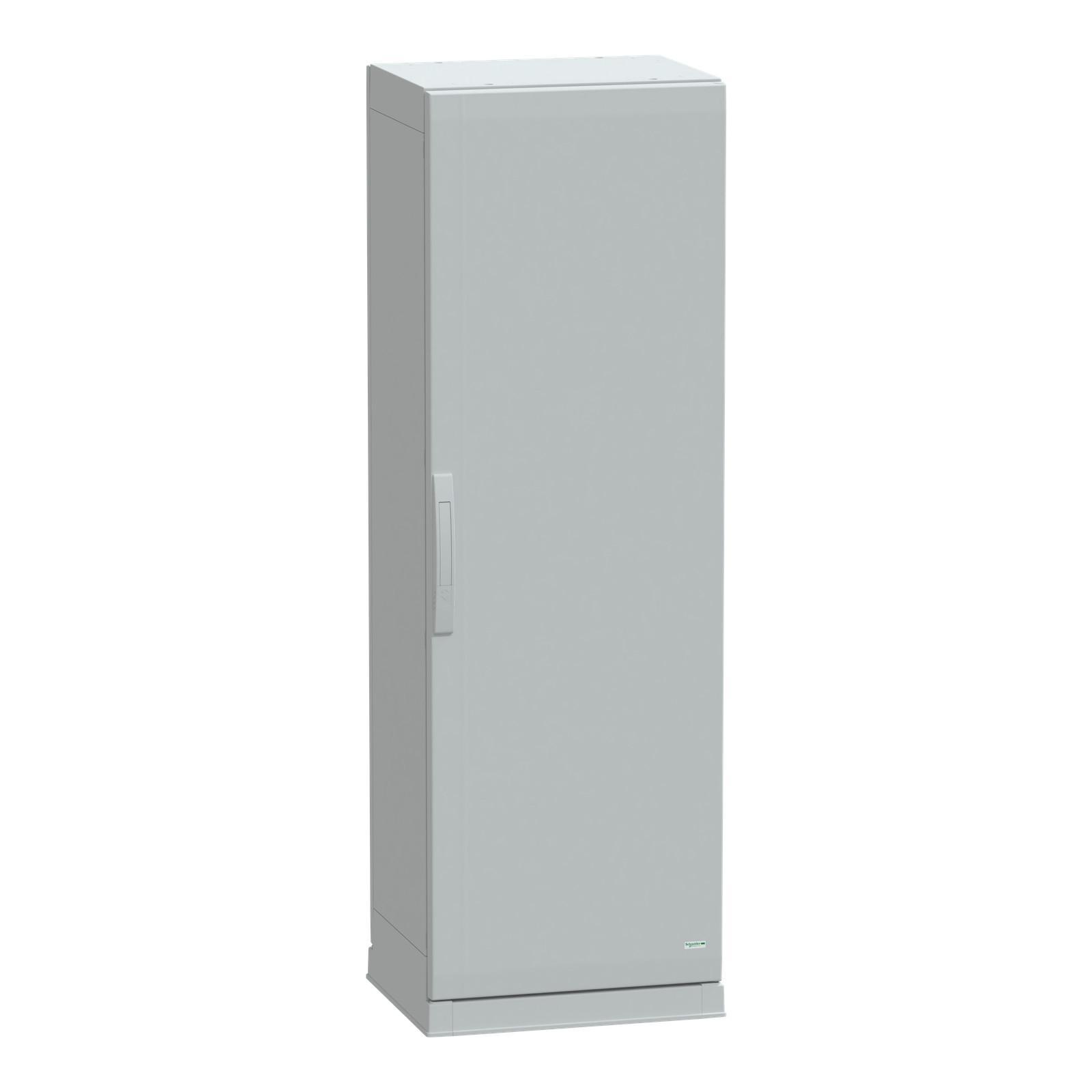 Floor standing polyester enclosure, Thalassa PLA, plain door, open bottom, 1500x500x420mm, IP54, IK10