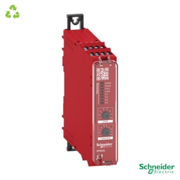 safety module, Harmony XPSU, Cat 4, features 2 x XPSUAF with enabling movement, 48 to 240V AC or DC, screw
