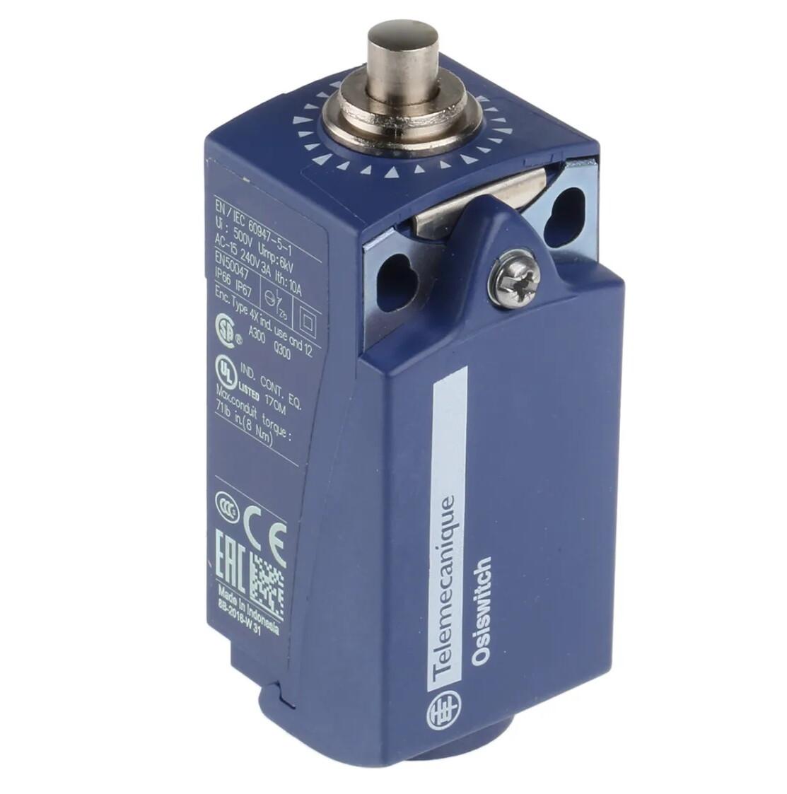 Limit switch, Limit switches XC Standard, XCKD, metal end plunger, 1NC+1 NO, snap, M16