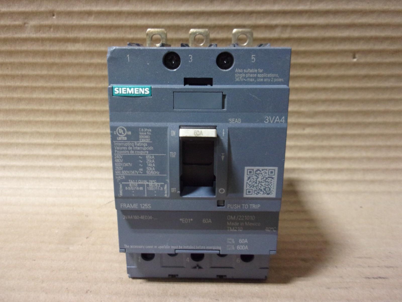 BRKR 3VA41 3P 60A 25KA FTFM LD LUG