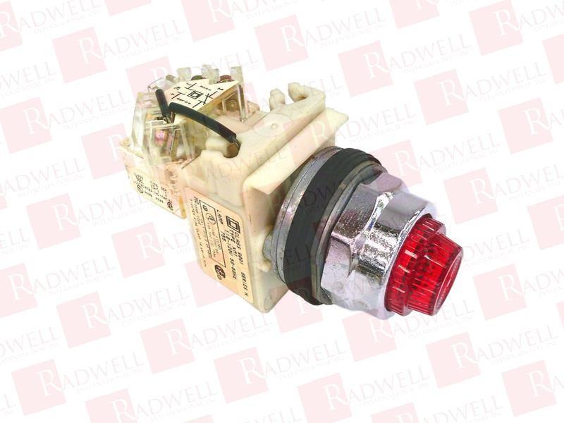 Push to test pilot light, Harmony 9001K, metal, polycarbonate, fresnel lens, red, 30mm, 110...120V
