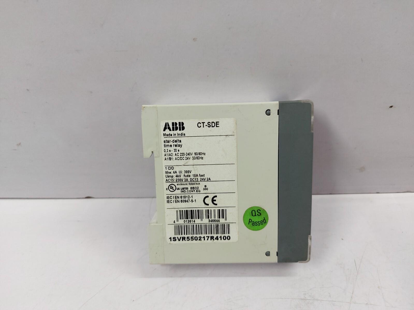 CT-SDE Time relay, star-delta 1c/o, 0.3-30s, 24VAC/DC 220-240VAC