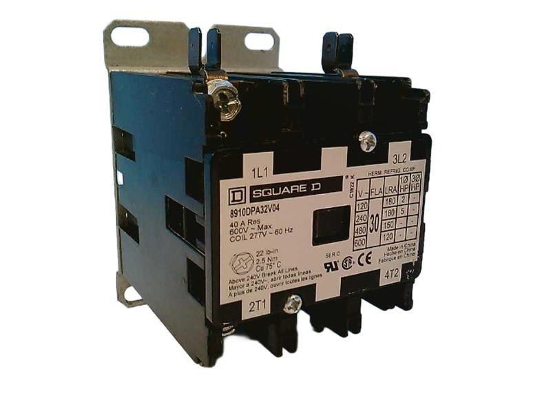 Contactor, Definite Purpose, 30A, 2 pole, 5HP at 230VAC, 1 phase, 277VAC 60Hz coil, open