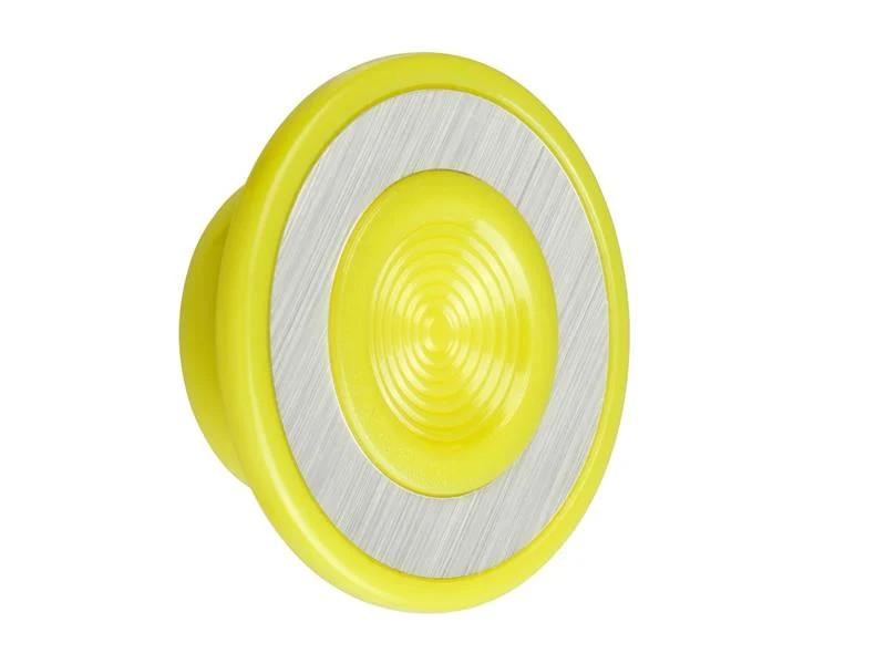 Mushroom button, Harmony 9001K, Harmony 9001SK, snap-in plastic, yellow, 41mm, for illuminated push-button