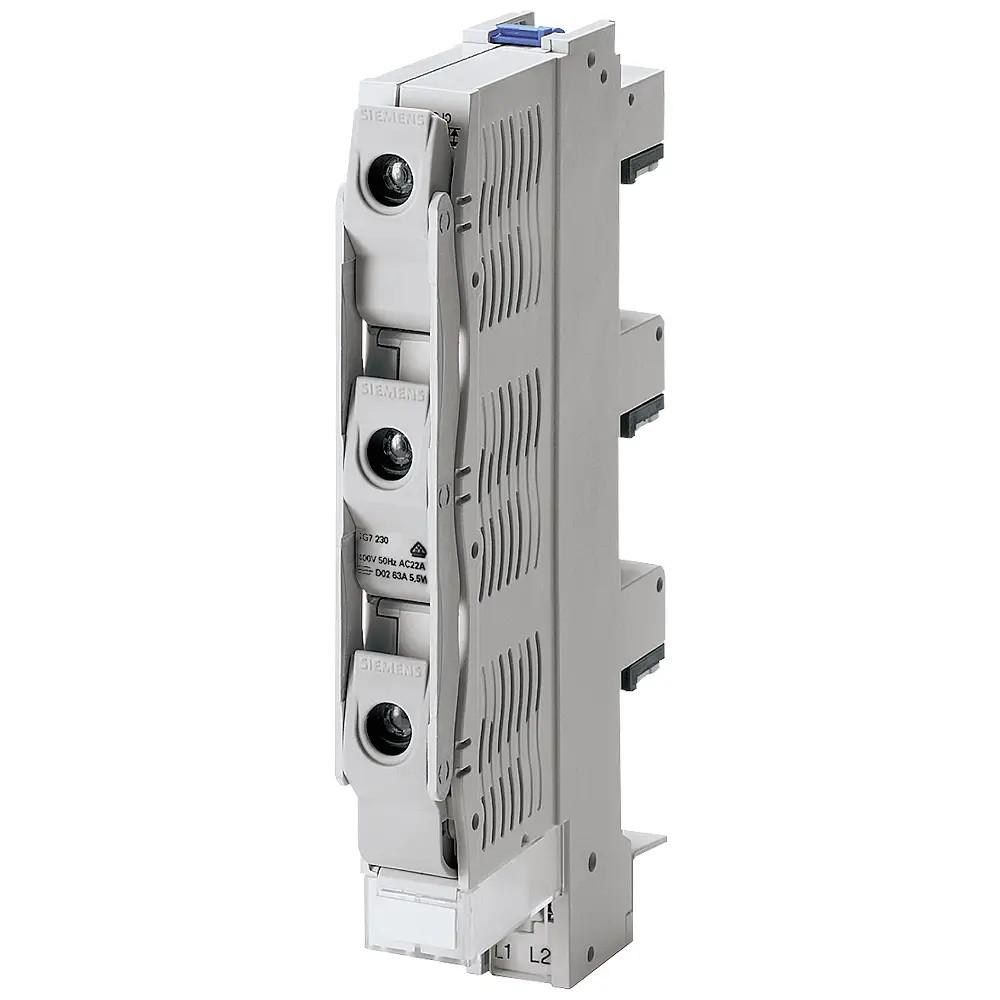 FUSE BASE, 63A, 3P, 400V, 5&10MM BUS