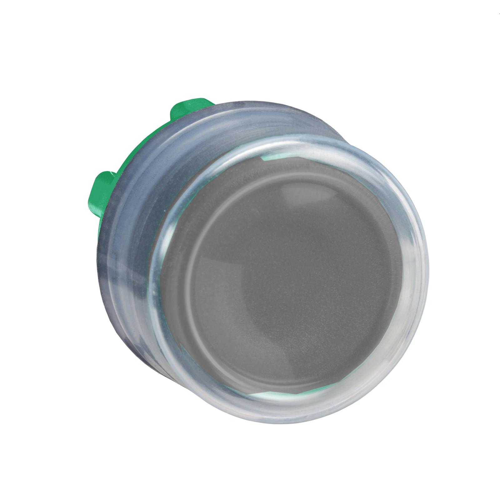 Head for non illuminated push button, Harmony XB5, plastic, projecting, black, 22mm, spring return, booted, unmarked
