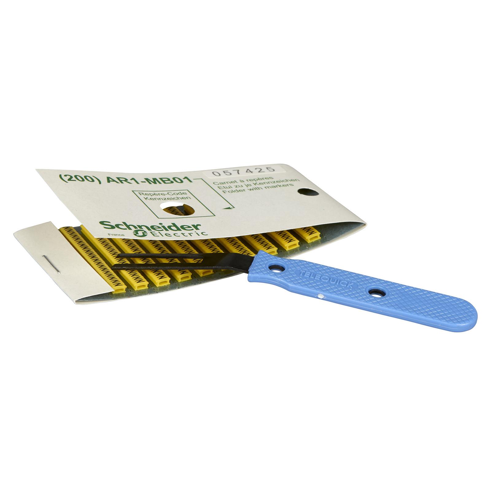 Marker, Linergy TR cable ends, yellow, clipin type, character 0 to 9, Numeric, set of 200