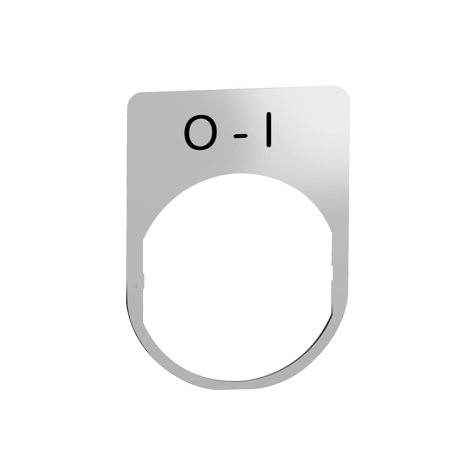 Legend plate, Harmony XB5, 30 x 40mm, metal, black marked O-I