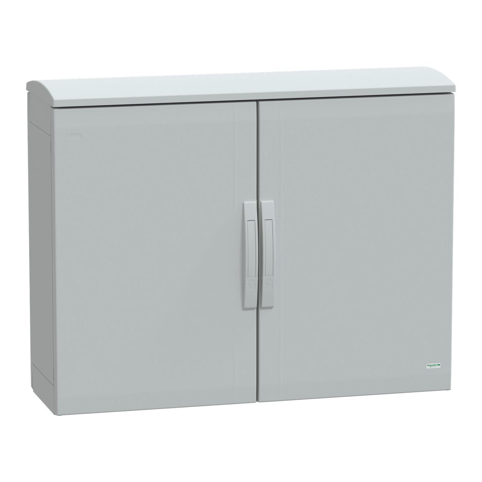 Floor standing polyester enclosure, Thalassa PLA, plain door, ventilated canopy, 750x1000x320mm, IP44, IK10