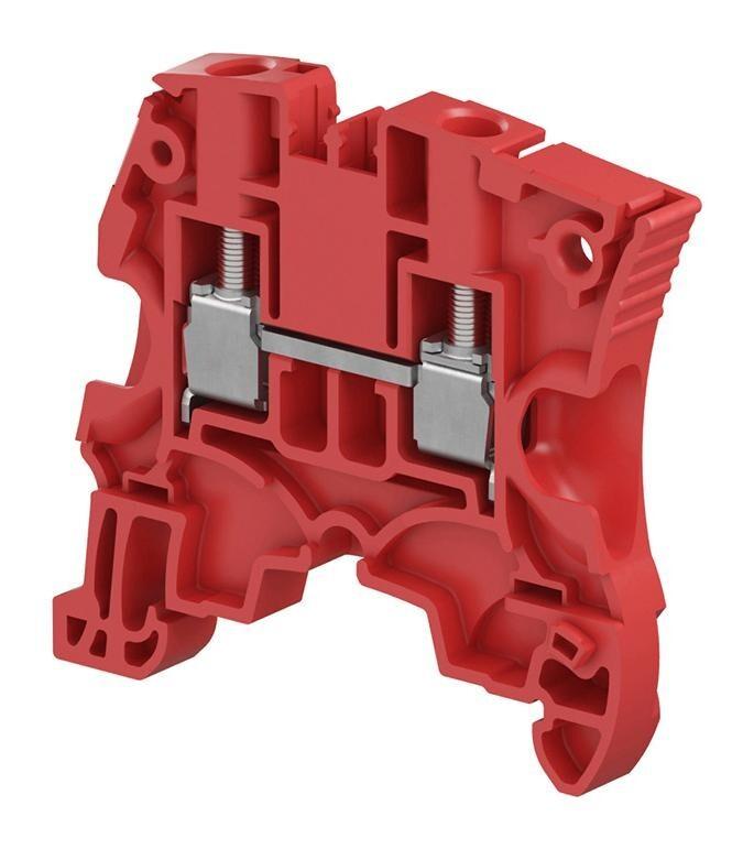 ZS6-RD Screw Clamp Terminal Block - Feed-through - Red