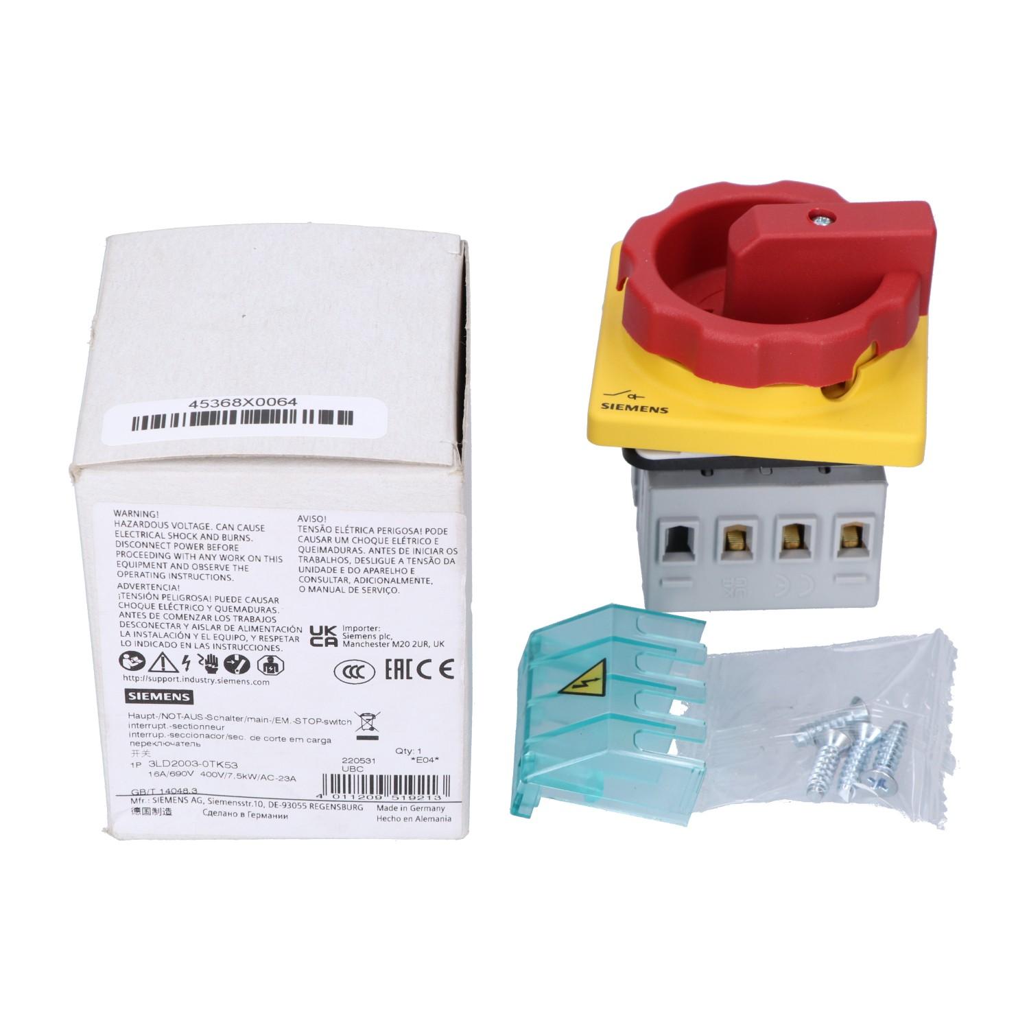 DISC SW 16A ROT HDL 4HOLE R/Y 3P