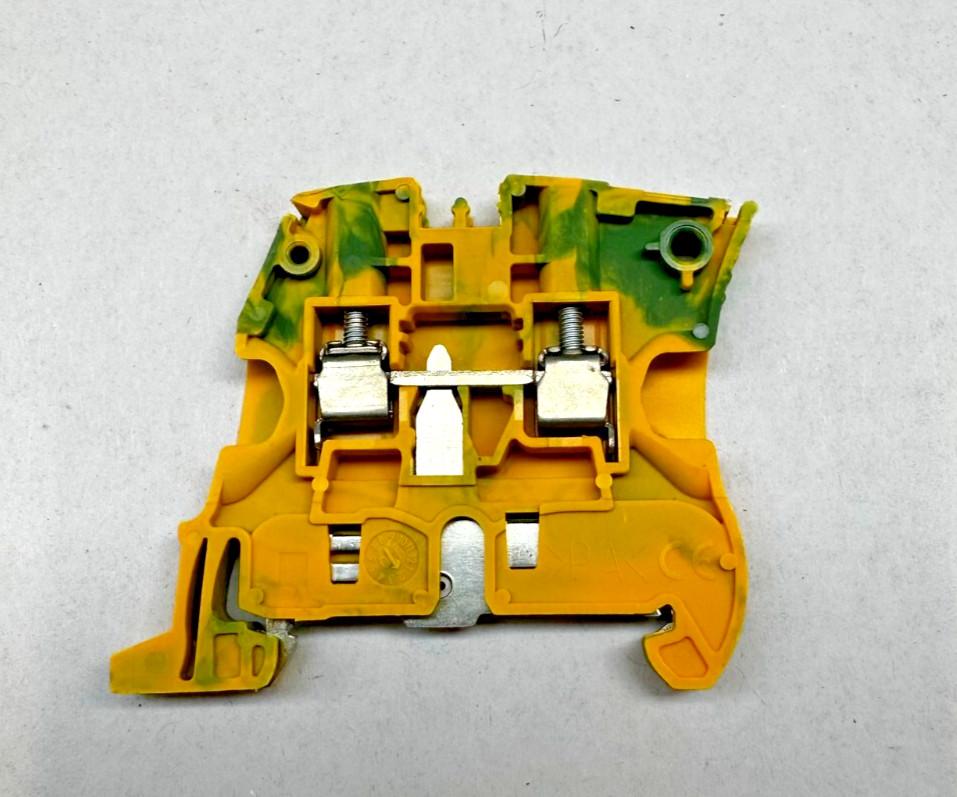 ZS4-PE Screw Clamp Terminal Block - Ground - Green/Yellow