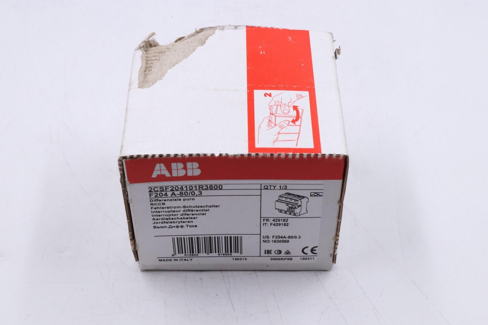 F204 A-80/0.3 Residual Current Circuit Breaker 4P A type 300 mA