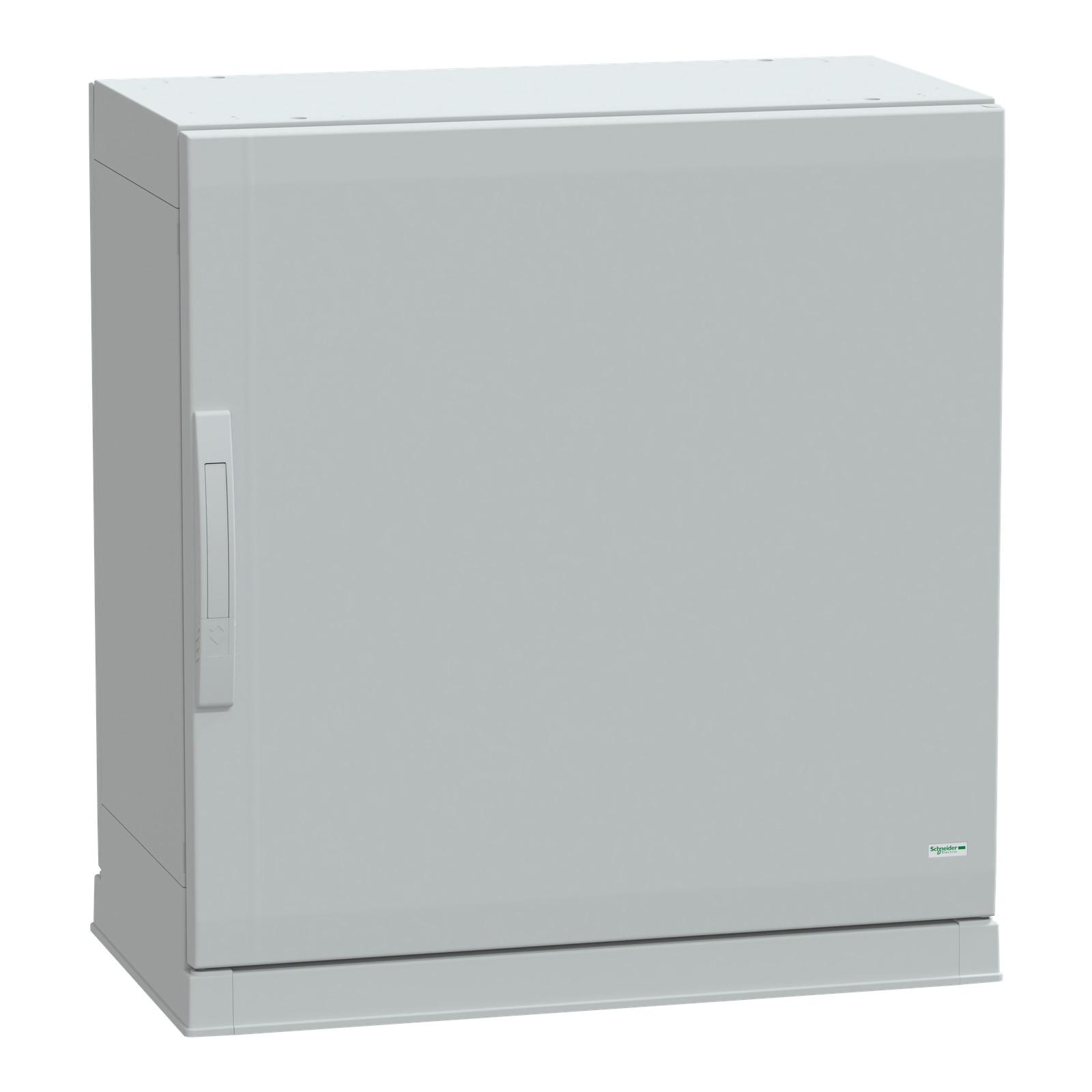 Floor standing polyester enclosure, Thalassa PLA, plain door, open bottom, 750x750x420mm, IP54, IK10