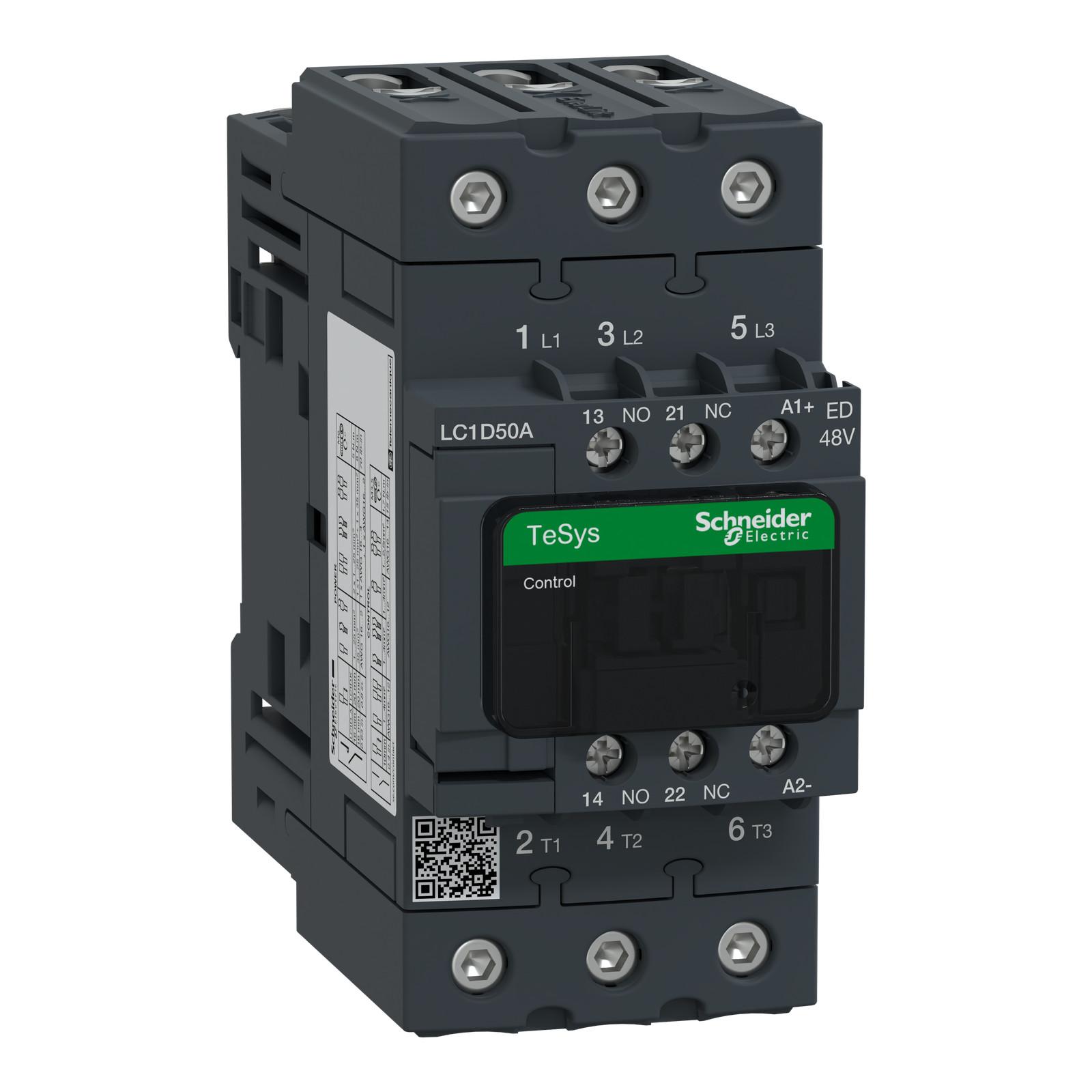 LC1D50AED CONT EVERLINK 3P AC3 440V 50A BOB 48V CC