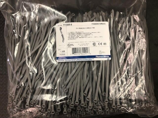 High Performance Cable Tie for Indoor applications, Natural Color Nylon 6.6, Length of 186mm (7.3 Inches) for Bundle Diameter up to 48mm (1.89 Inches), Width of 4.67mm (0.184 Inch), Tensile Strength Rating of 220 Newtons (50 Pounds), Operating Temperature