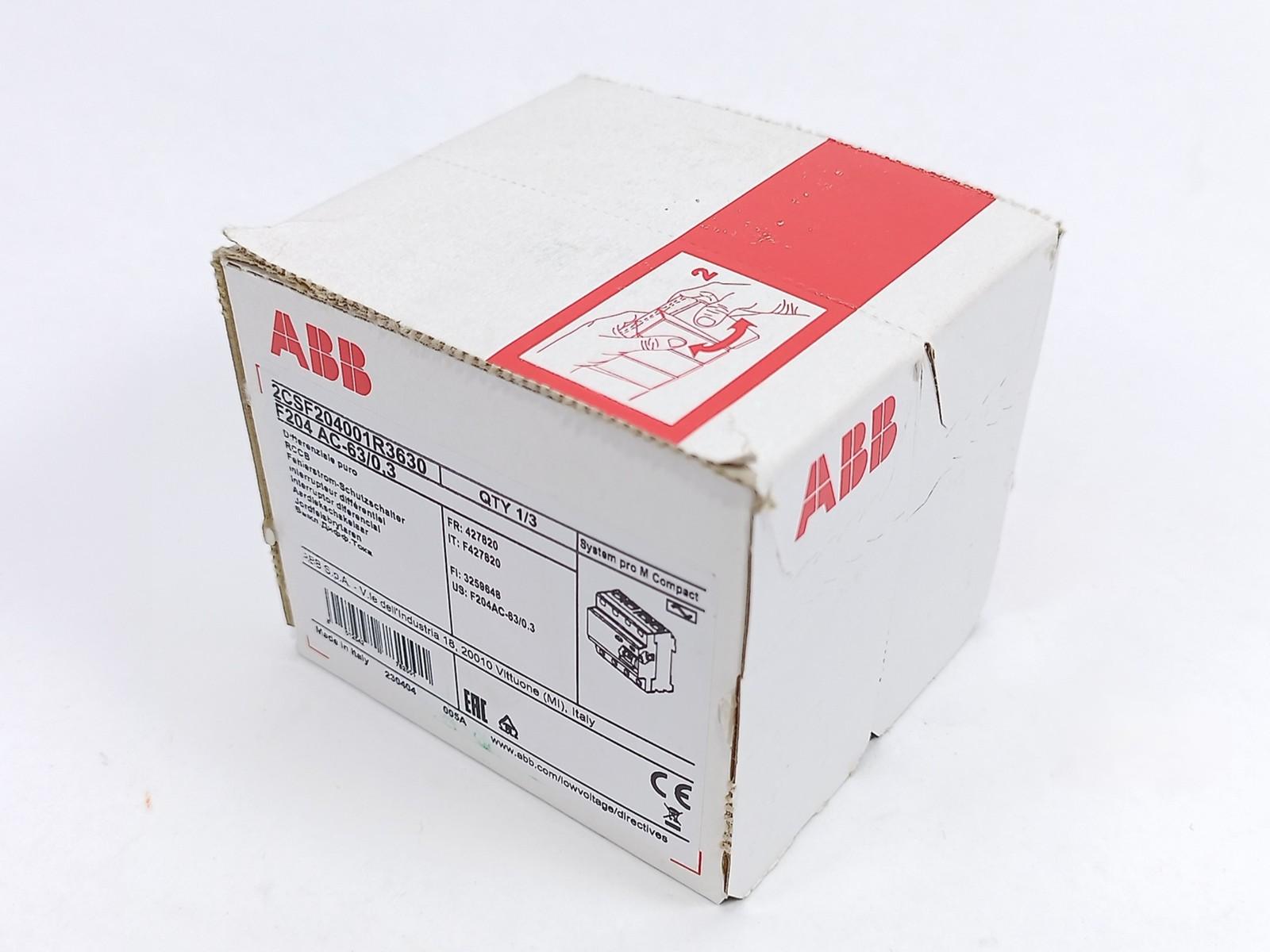 F204 AC-63/0.3 Residual Current Circuit Breaker 4P AC type 300 mA