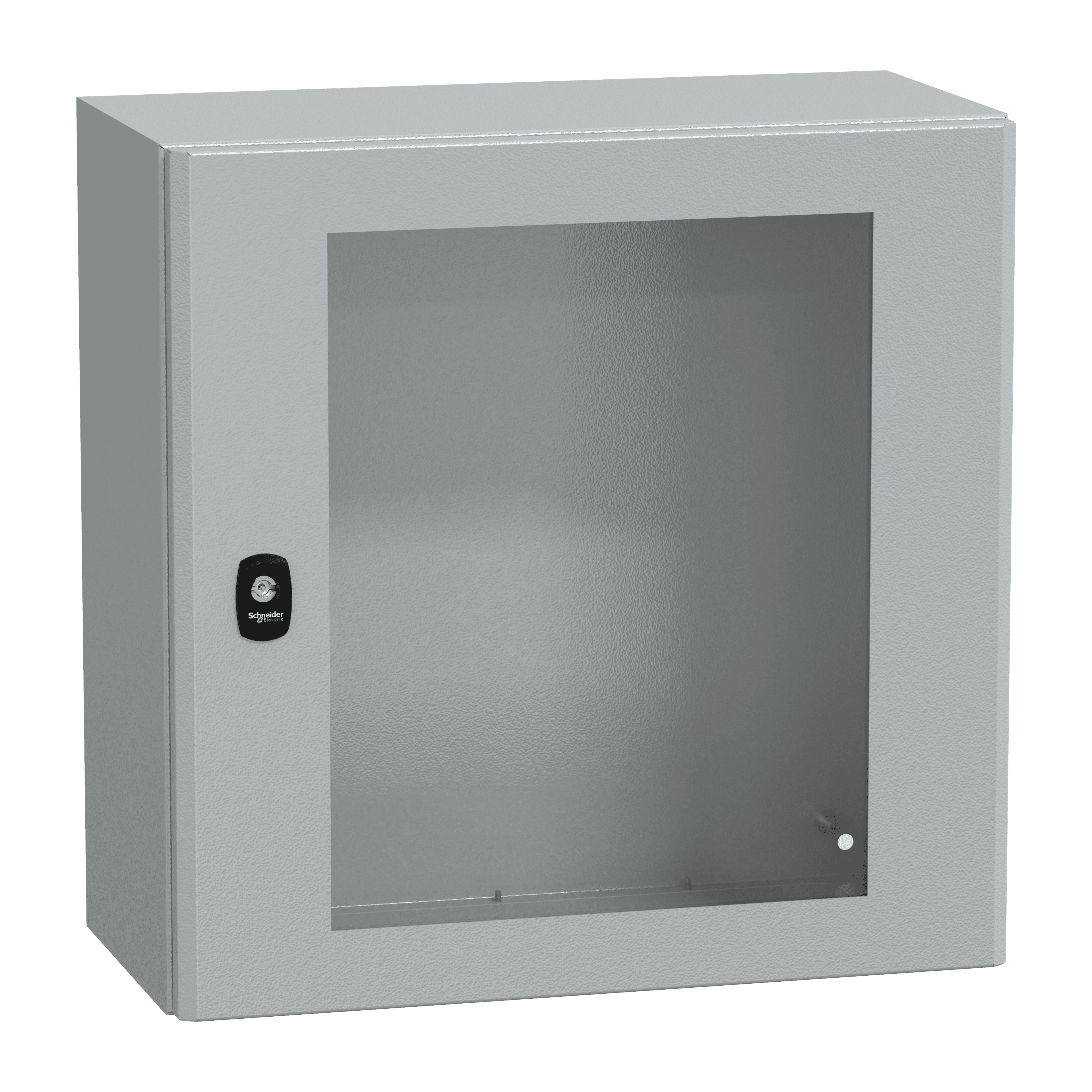 Wall mounted steel enclosure, Spacial S3D, transparent door, without mounting plate, 500x500x250mm, IP66, IK08