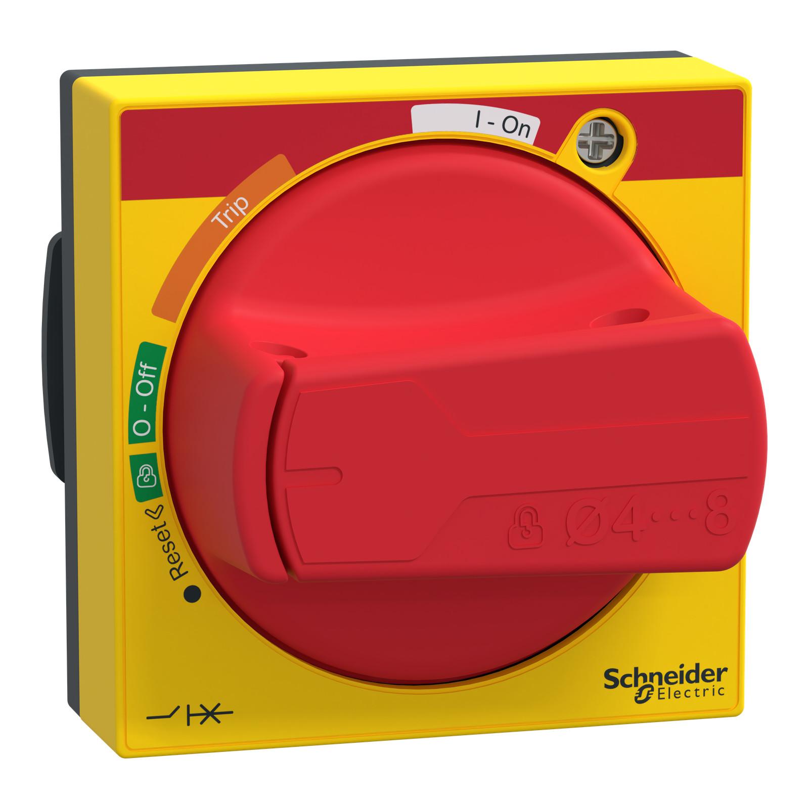 Universal handle, ComPact NSXm, red handle on yellow front, IP65, spare part