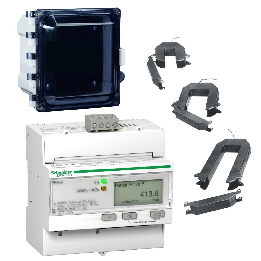 A9MEM3455 Meter, 3 Split Core 100A LVCTs, NEMA Type 4X Enclosure