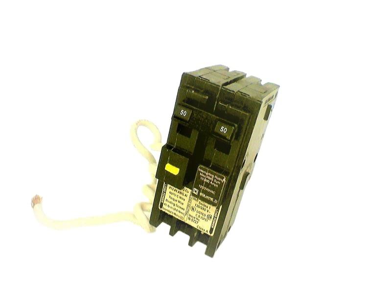 Mini circuit breaker, Homeline, 50A, 2 pole, 120/240VAC, 10kA AIR, ground fault class A, plug in, UL