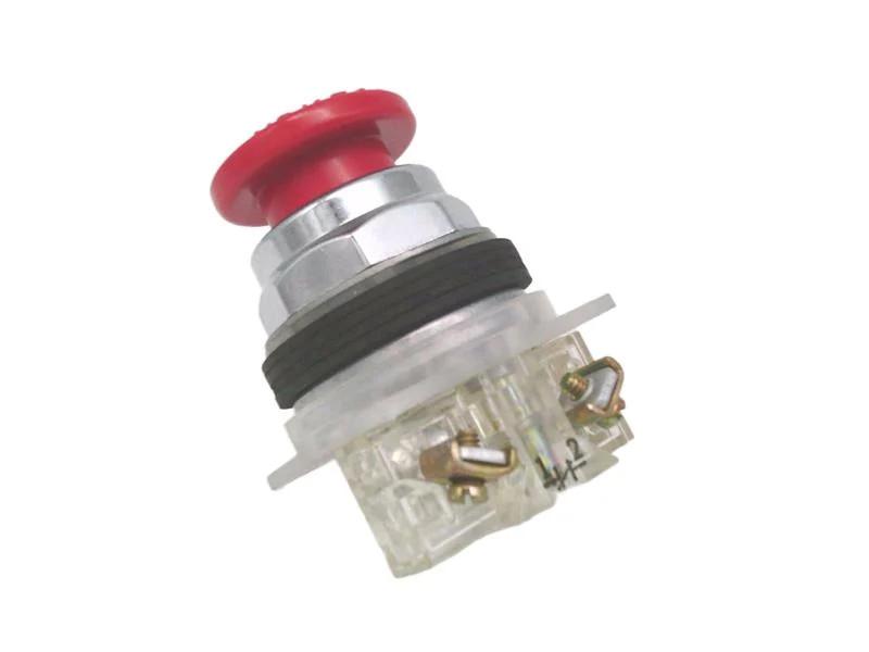 Push-button head, Harmony 9001K, metal, snap-in plastic mushroom 57mm, red, 30mm, spring return