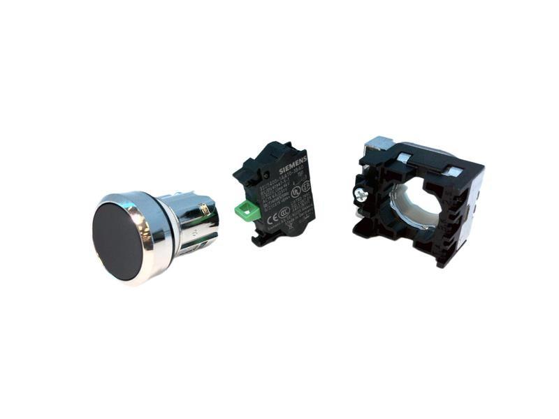 PUSHBUTTON, MOM, BLK, FLUSH