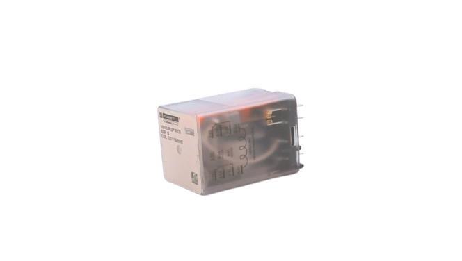 Plug in relay, Type KU, blade, 0.5 HP at 240 VAC, 10A resistive at 120 VAC, 8 blade, DPDT, 2 NO, 2 NC, 120 VAC coil