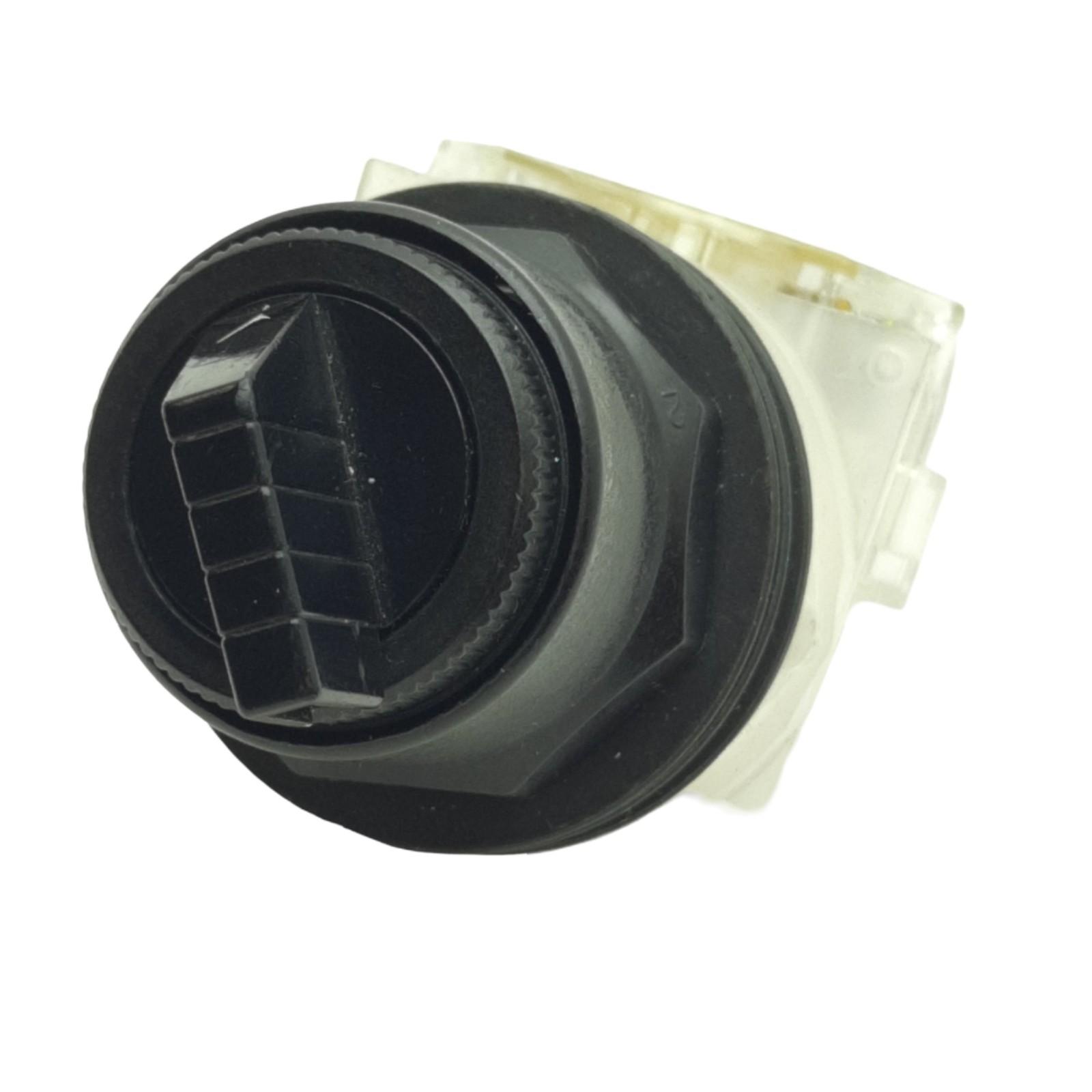30mm Push Button, Type K, selector switch, 2 position, black knob, 1NO and 1 NC
