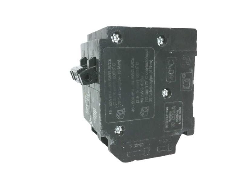 Tandem circuit breaker, Homeline, 2 x 1 pole at 20A, 1 x 2 pole at 20A, 120/240VAC, 10kA AIR, plug in, UL