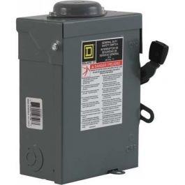 Safety switch, general duty, non fusible, 30A, 3 pole, 7.5hp, 240VAC, NEMA 3R, bolt on provision