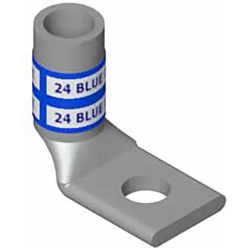 Copper One-Hole Lug, Standard Barrel, Max 35kV, Wire Size 1/0 AWG, 3/8 Inch Bolt Size, Tin Plated, Die Code 42, Die Color Code Pink