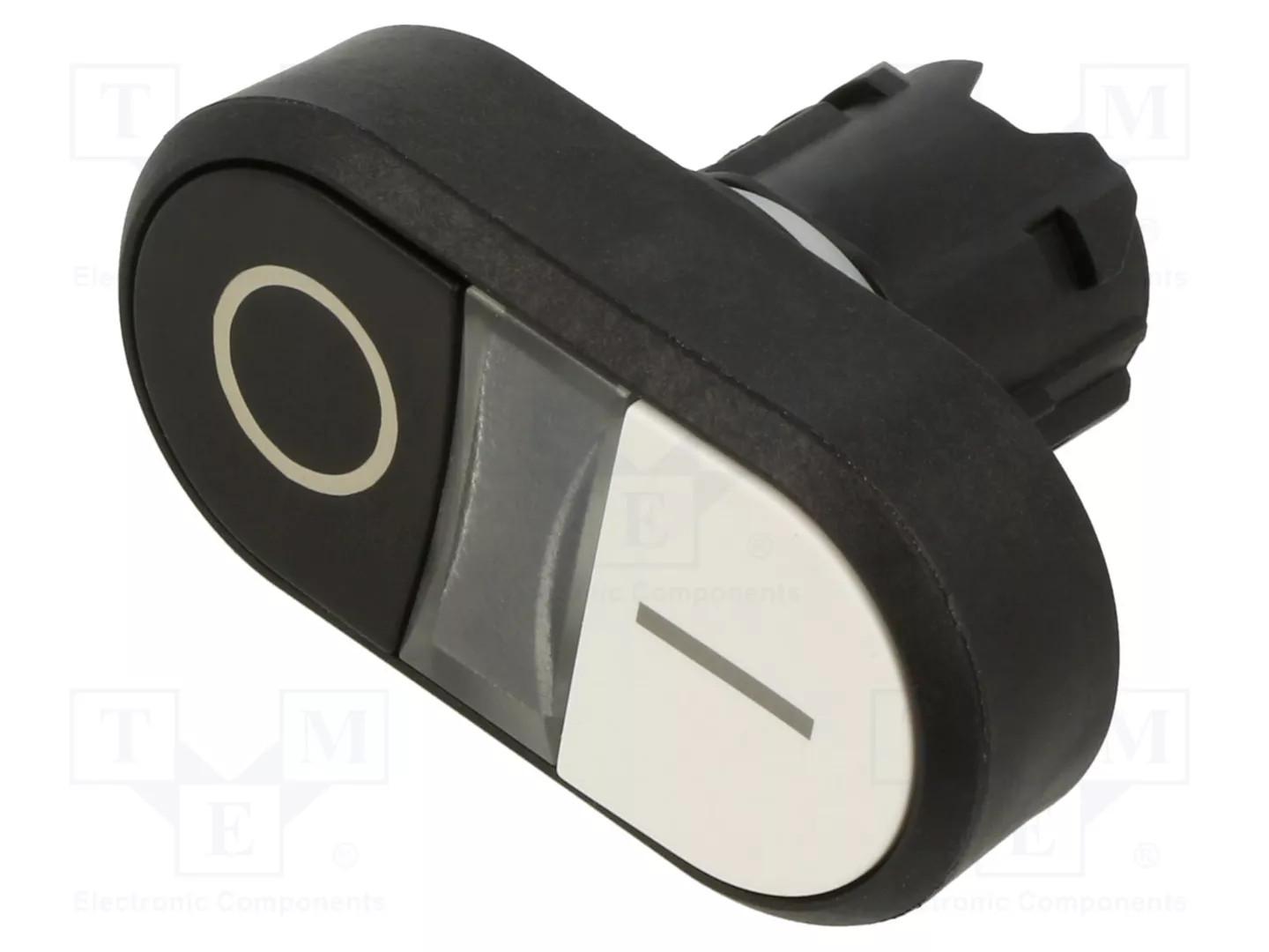 TWIN BUTTON, MOM, WHITE/BLACK